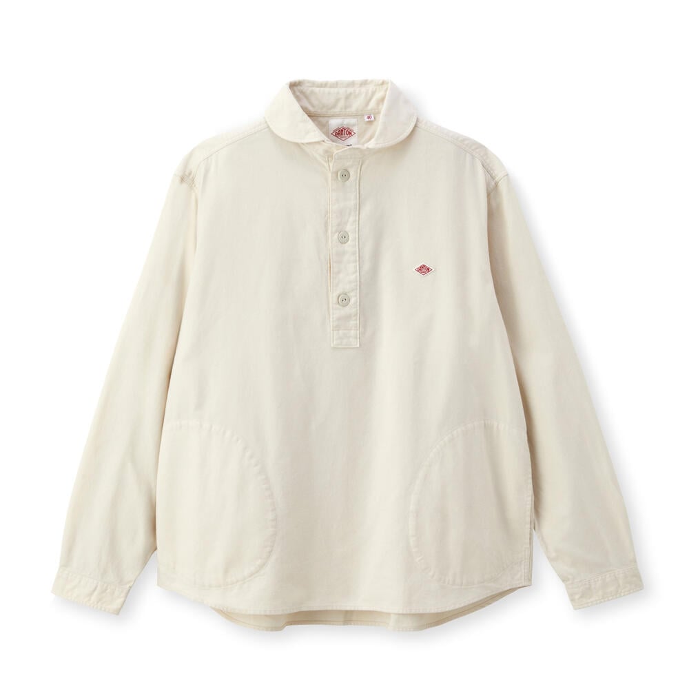 2018 美品 DANTON ダントン☆ COTTON POPLIN プルオーバーシャツ 36 白★日本製 定価11880円（税込）