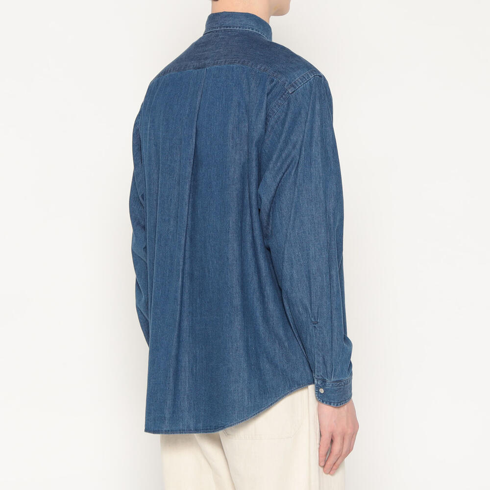 美品　DANTON ダントン　デニムバンドカラーシャツ　ブルー　Mサイズ MEN'S DENIM DUNGAREE B.D SHIRT｜SHIRT｜DANTON(ダントン