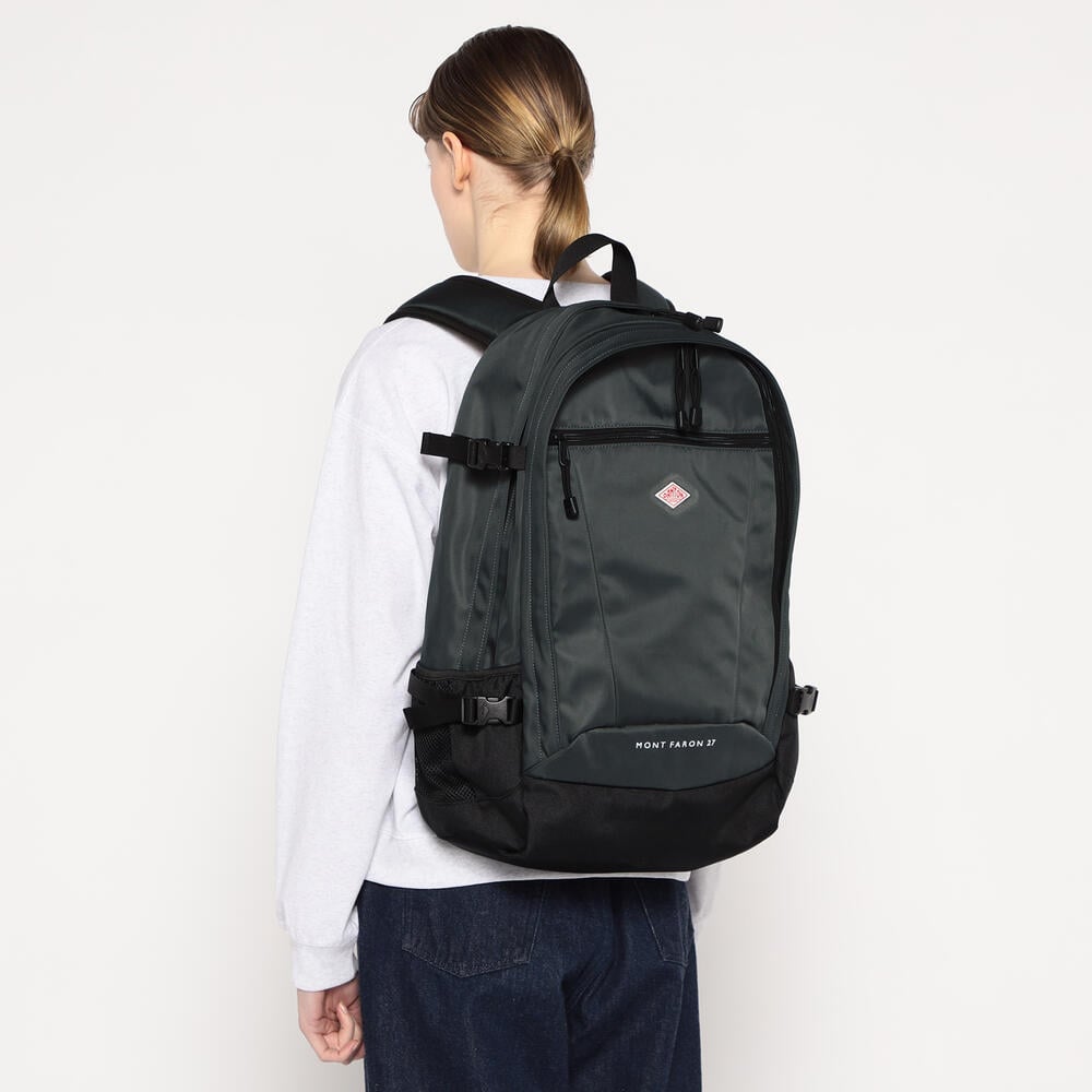 ダントンBACKPACK〈MONT FARON 27〉　ブラック DANTON POLYESTER TWILL BACKPACK〈MONT FARON 27〉