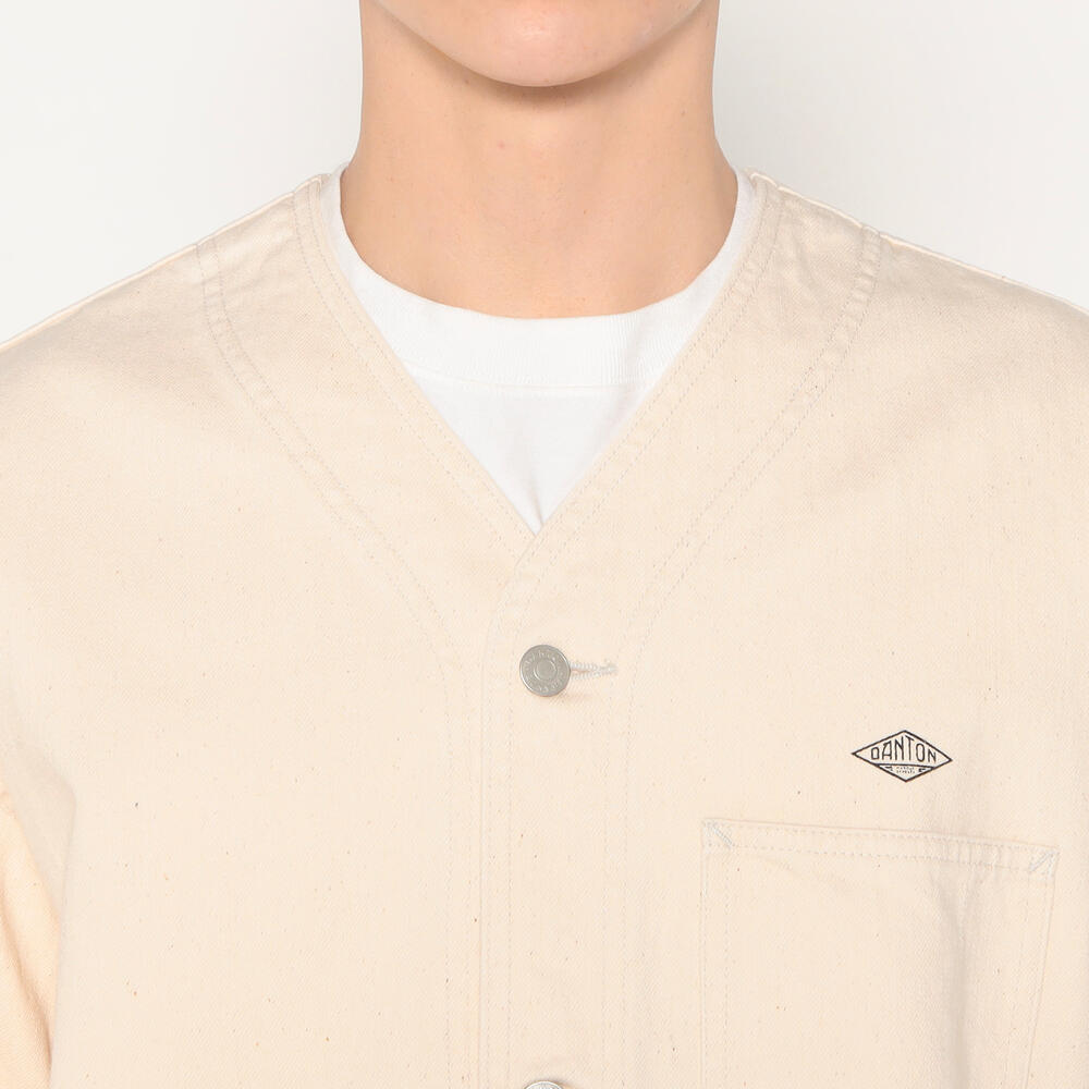 Men's Cotton Drill Collarless Jacket｜JACKET｜DANTON(ダントン