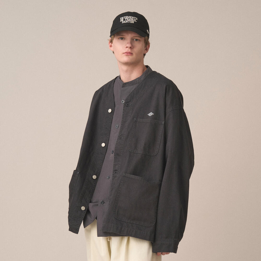 Men's Cotton Drill Collarless Jacket｜JACKET｜DANTON(ダントン