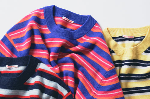 RYE TENDER | Bshop別注 カシミヤ マルチボーダーニット