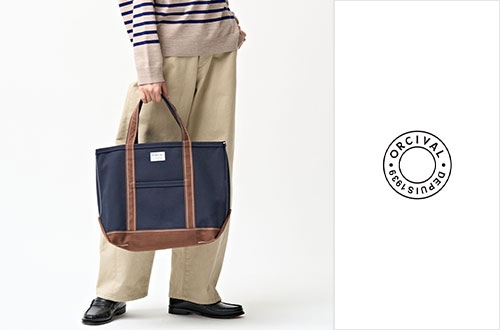 ORCIVAL｜シーズナルカラーを加えたキャンバストートバッグ。
